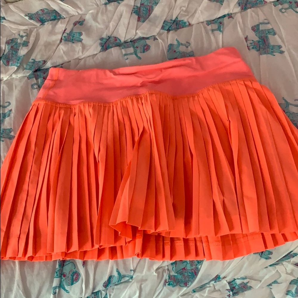 Neon pink/orange lululemon pleated skirt